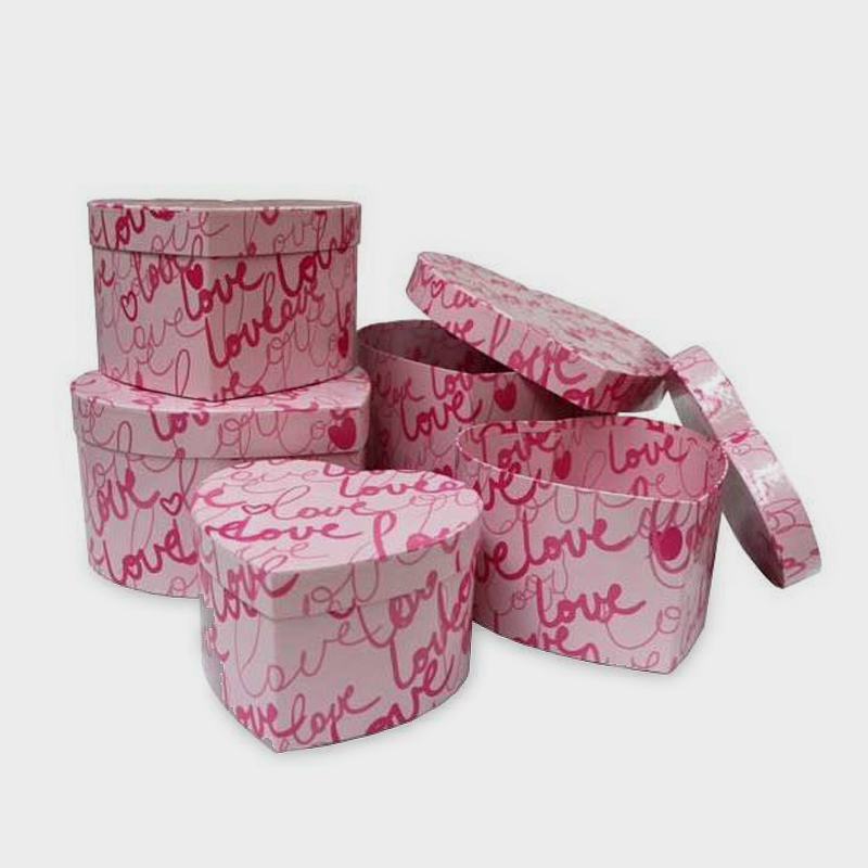 Conjunto Flower box em forma de coração -5un. Love